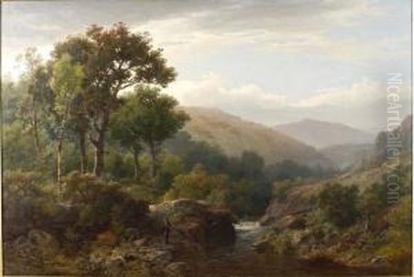 On The River Teign Oil Painting by William Williams