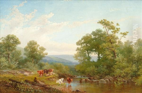 Pastoral Landscape Oil Painting by William Williams