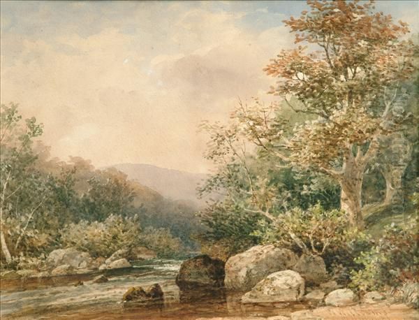 Riverlandscape Oil Painting by William Williams