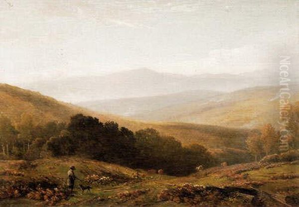 Sportsman In A Moorlandlandscape Oil Painting by William Williams