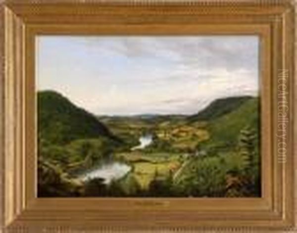 Looking Up The Susquehanna River Oil Painting by John Williamson