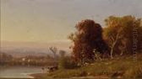 View On The Hudson Oil Painting by John Williamson