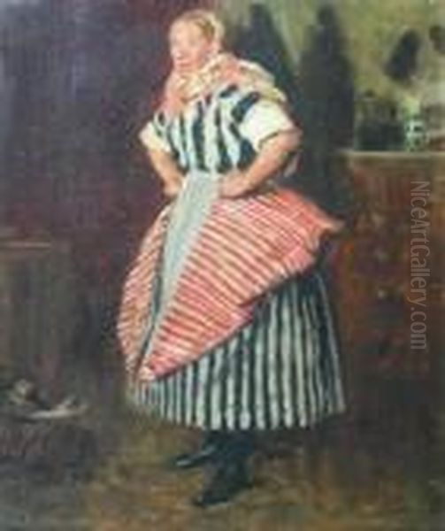 Portrait Of A Fishwife Oil Painting by John Williamson