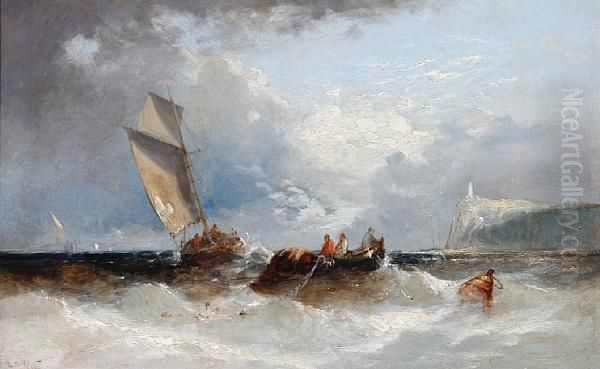 Shipping Off The South Foreland Oil Painting by William Harry Williamson