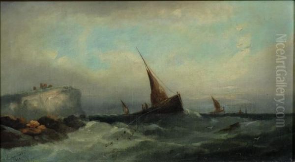 Marina En Tempestad Oil Painting by William Harry Williamson