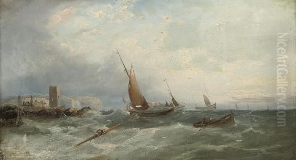 Near St. Malo (illustrated); And On The East Coast, Possiblywhitby Oil Painting by William Harry Williamson