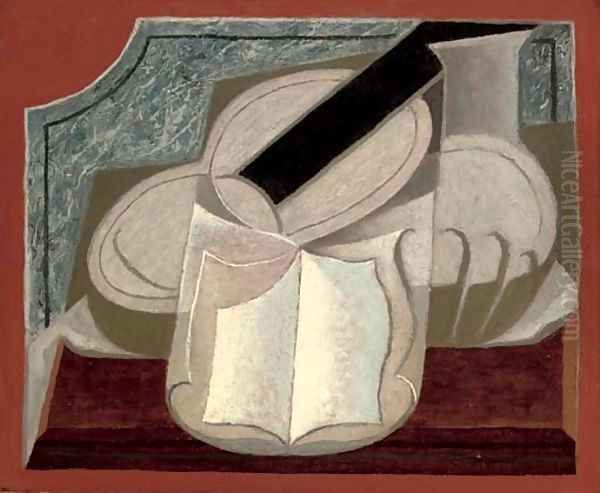 Le livre et la guitare Oil Painting by Juan Gris