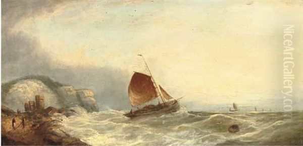 Caught In A Gush Of Wind Oil Painting by William Harry Williamson