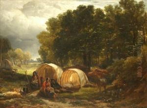 The Gypsy Encampment Oil Painting by Henry Brittan Willis