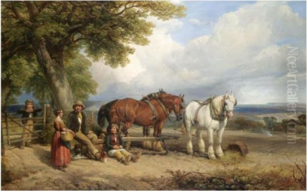 The Ploughman's Team Oil Painting by Henry Brittan Willis