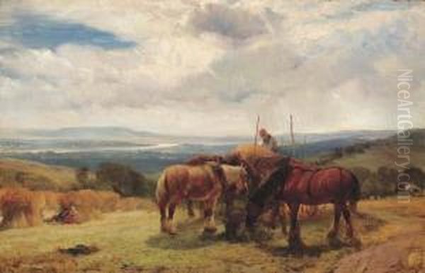 Harvest Horses Oil Painting by Henry Brittan Willis