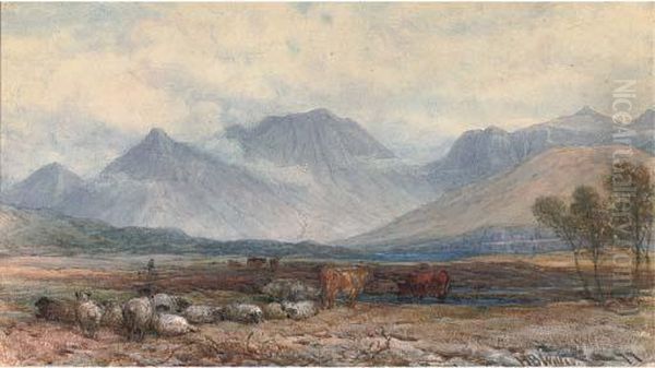 A Scene At Ballachullish Oil Painting by Henry Brittan Willis