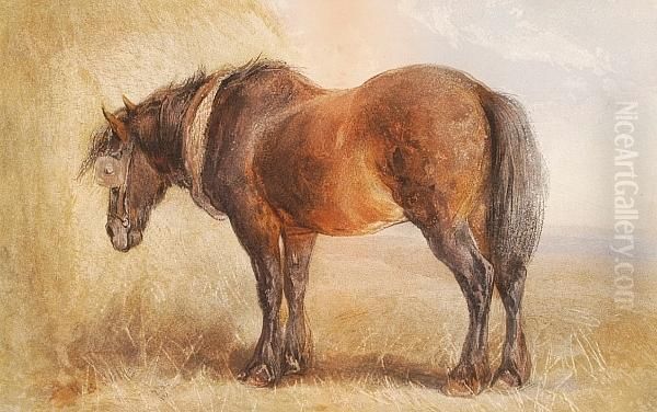 Plough Horse Oil Painting by Henry Brittan Willis