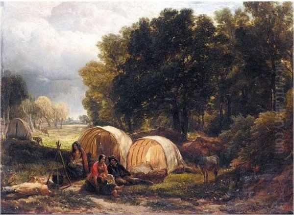 The Gypsy Encampment Oil Painting by Henry Brittan Willis