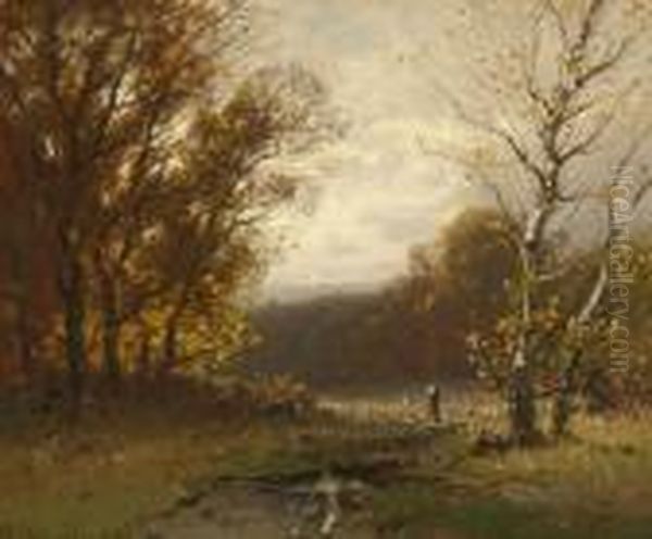 Herbstlandschaft Oil Painting by Ludwig Willroider