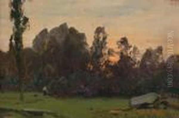 Sunset Oil Painting by Ludwig Willroider