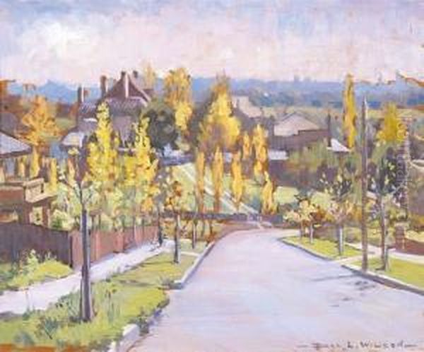 Evans Court Off Toorak Road Oil Painting by Dora Lynnell Wilson