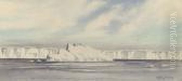 Great Ice Barrier. South Pole. Oil Painting by Edward Adrian Wilson