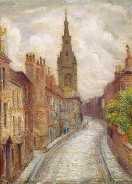 Street In Edinburgh Oil Painting by Eric Wilson