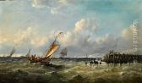 Returning To Port Oil Painting by John James Wilson