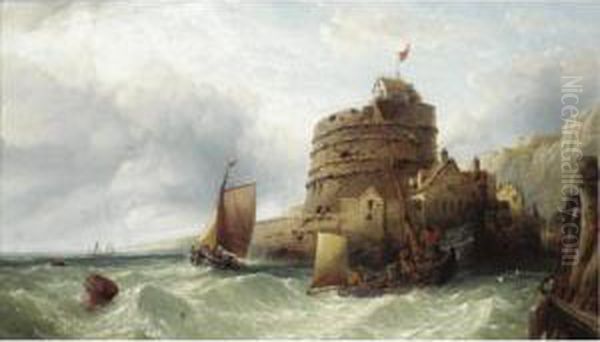 Fort D'amblerteuse Oil Painting by John James Wilson