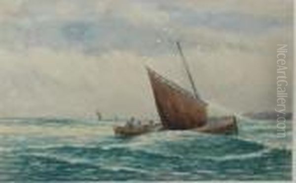 Fishing Boats Oil Painting by Peter MacGregor Wilson