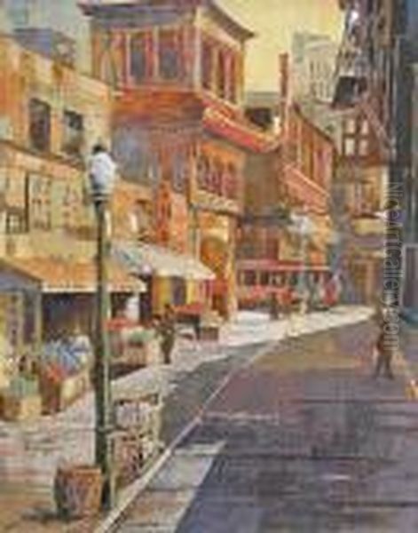 Chinatown, San Francisco Oil Painting by John Jock Wilson