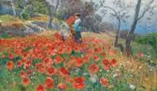 Corn Poppy Oil Painting by Hans Wilt