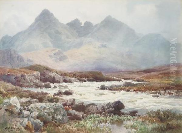 Sgurr Nan Gillean, Isle Of Skye Oil Painting by Henry B. Wimbush