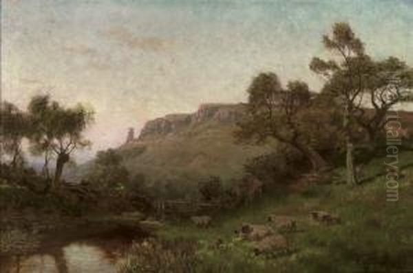 Leckhampton Hill, Gloucestershire Oil Painting by Henry B. Wimbush