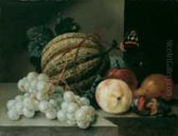 Fruchtestilleben. Oil Painting by Johann Amandus Winck