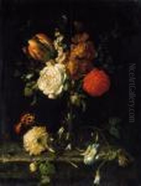 Still-life Of Flowers Oil Painting by Johann Amandus Winck