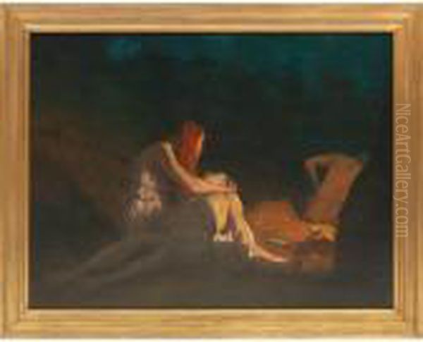 Allegorical Scene Oil Painting by Charles Allan Winter