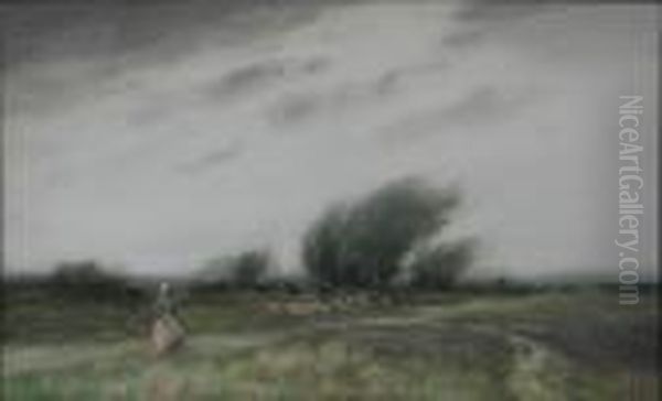 Windy Weather Oil Painting by William Tatton Winter