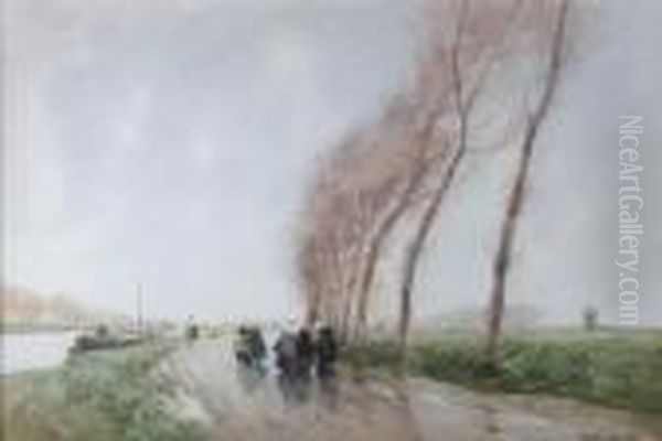 Wet Day, Flanders Oil Painting by William Tatton Winter