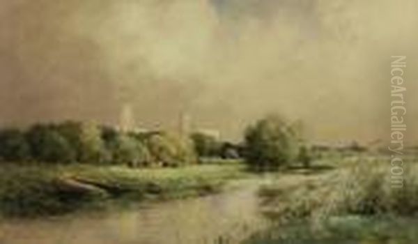 On The Ouse At Ely Oil Painting by William Tatton Winter