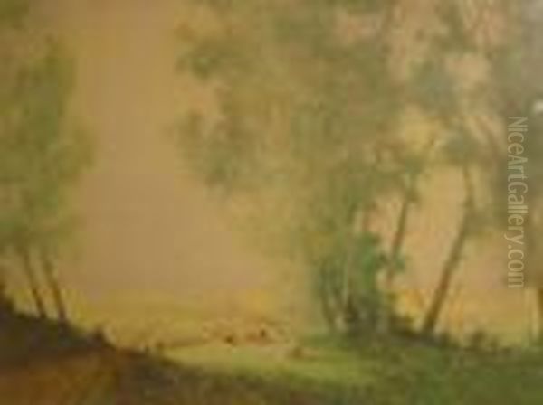 A Summer Pastorale Oil Painting by William Tatton Winter