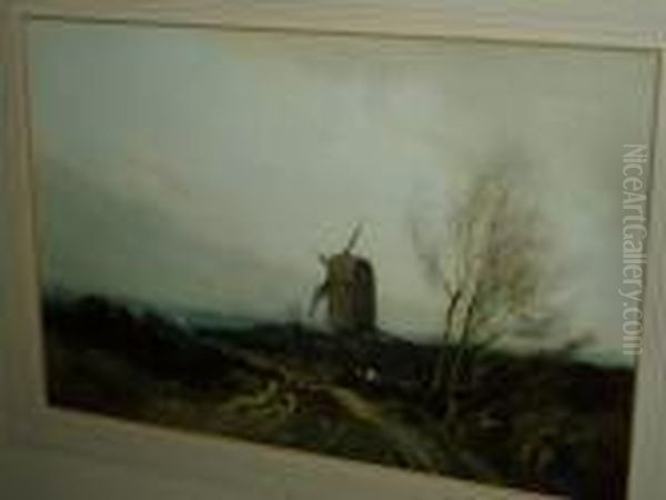 A Windmill Oil Painting by William Tatton Winter