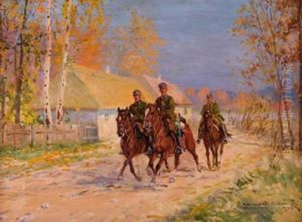 Patrol We Wsi Oil Painting by Leonard Winterowski