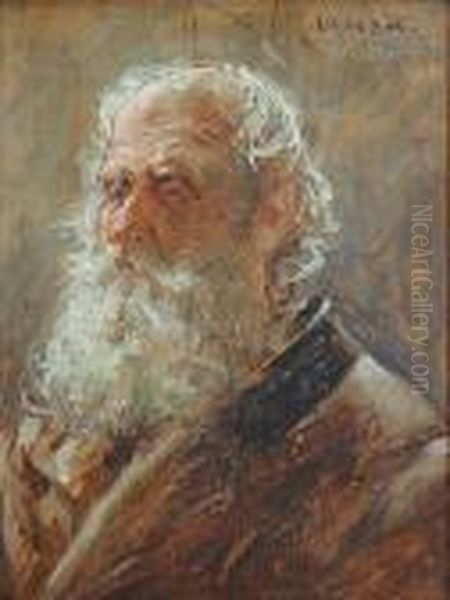 Portret Starca Z Broda Oil Painting by Leonard Winterowski