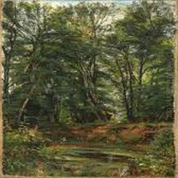 A Forest At Summertime Oil Painting by Frederik Winther