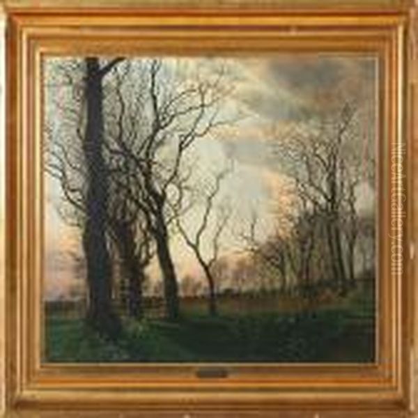 Spring Day In A Forest Oil Painting by Frederik Winther