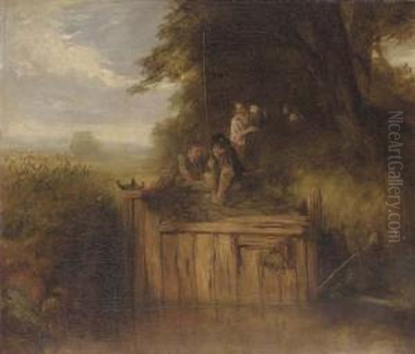 An Old Sluice Near Livingstone Oil Painting by John Crawford Wintour