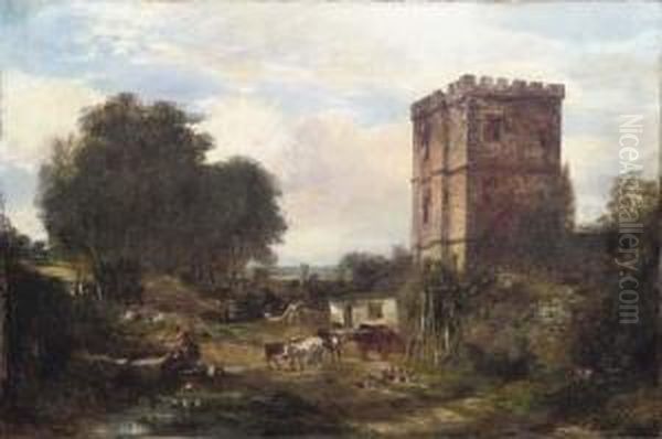 Wetheral Abbey, Cumberland Oil Painting by John Crawford Wintour