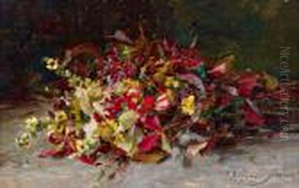 Mazzo Di Fiori Autunnali Oil Painting by Olga Wisinger-Florian