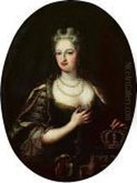 Portrait De La Reine Mary Ii Oil Painting by William Wissing or Wissmig