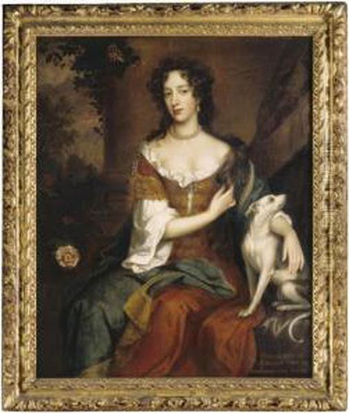 Portrait Of Queen Mary Of Modena, Wife Of James Ii Oil Painting by William Wissing or Wissmig