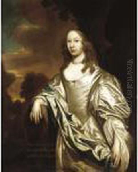 Portrait Of Alice, Countess Of Drogheda (1625-c.1696) Oil Painting by William Wissing or Wissmig