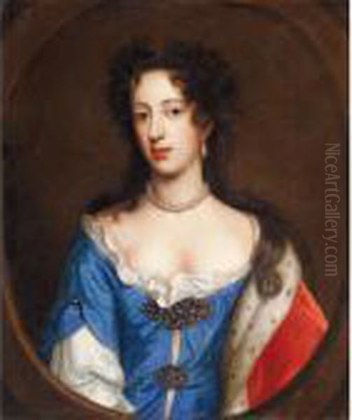 Portrait Of Mary Of Modena, Wife Of James Ii Oil Painting by William Wissing or Wissmig