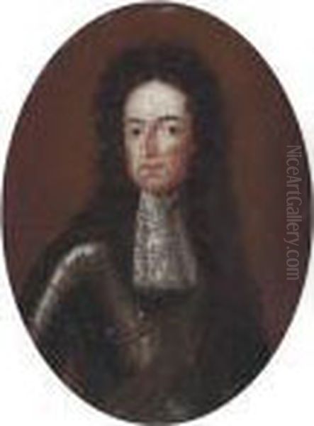 Portrait Of William Iii, Small-quarter-length, In Armour And A Lacejabot Oil Painting by William Wissing or Wissmig